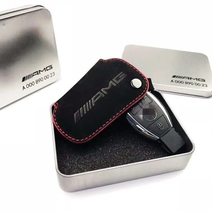 

Suitable for Mercedes Benz AMG Leather Key Bag yao fashion control tao c e's C La gla glc Class Carbon Fiber Pattern Key