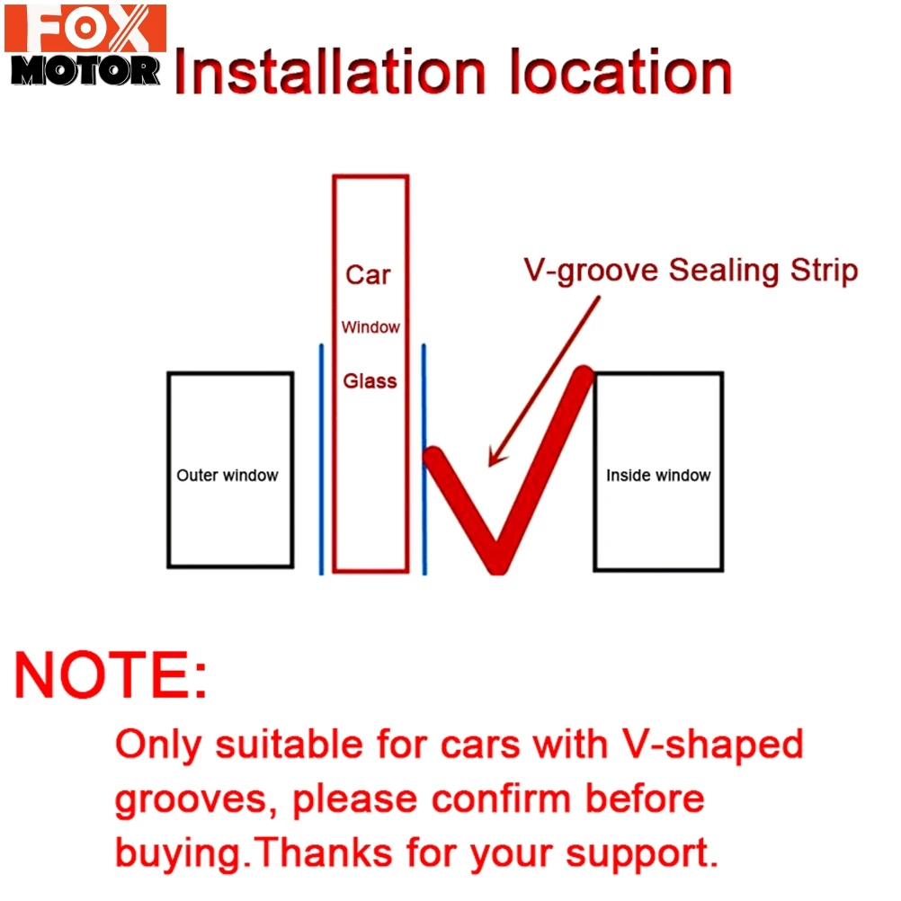 4m V Typ Auto Tür Glas Gummi Abdichtung Seite Fenster Dichtung Streifen  Dichtstoff Weathers Auto Dichtungen Schalldichte Für VW audi Kia Ford