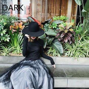 

Dark Wind Irregular Chic High Waist Gradient Puff Skirt Skirt Skirt Mesh Skirt Spring And Autumn Women