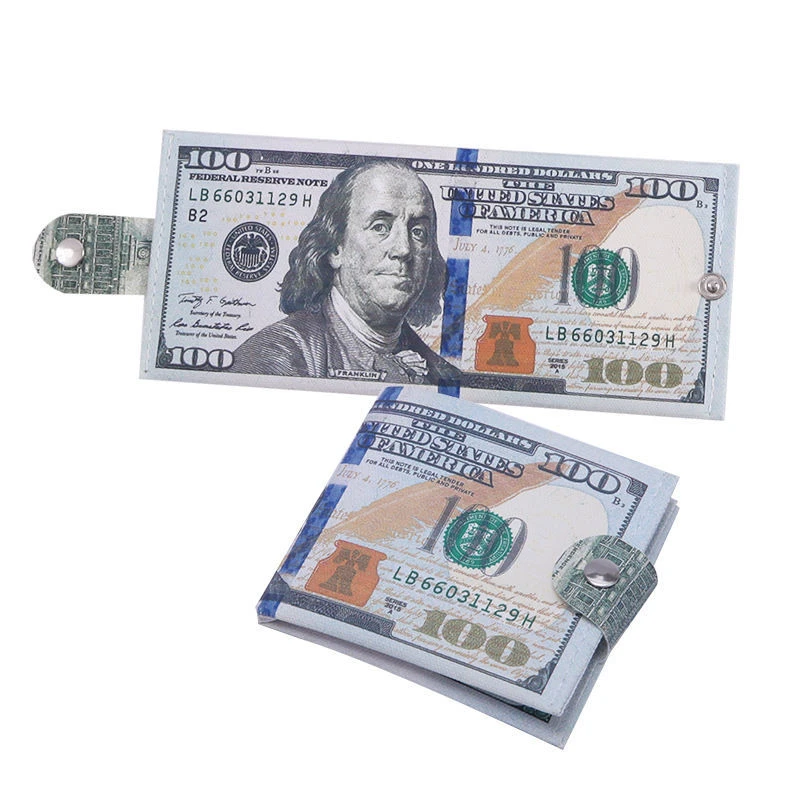 2021 hombres cartera corta con dibujo figura moneda monedero personalidad creatividad diseño de dólar Ultra delgada de estudiante -