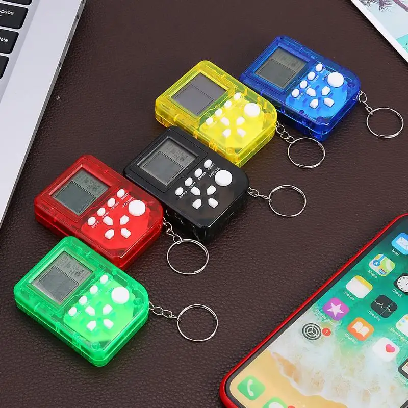 VKTECH Mini Retro Game Machine Childhood Memory LCD Console Keychain Handheld 26 in 1 Game Player Montessori Toys for Children