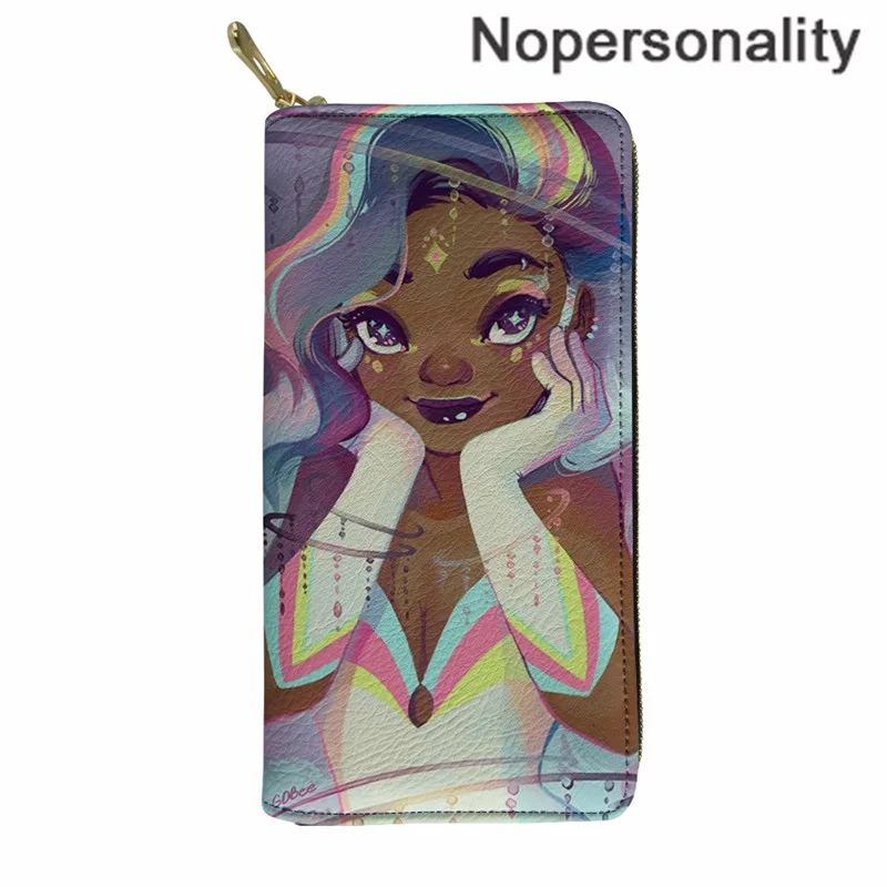 Nopersonality изящного искусства Красота девушка Для женщин кошелек кошелек женская кожаная обувь кредитных держатель для карт дамских кошельков и длинный кошелек