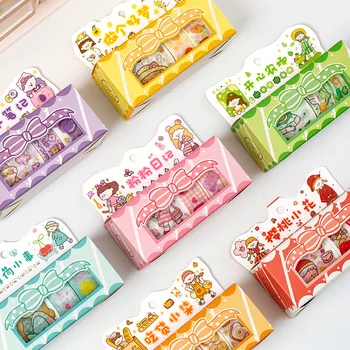

5 Rolls A Box Colorful Happy Times Cute Cartoon Washi Tapes Set