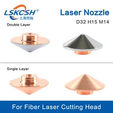 LSKCSH-boquilla láser de una capa/doble capa, diámetro de 32mm, calibre de 0,8-5,0mm, Raytools para herramientas, piedras láser de fibra, venta al por mayor