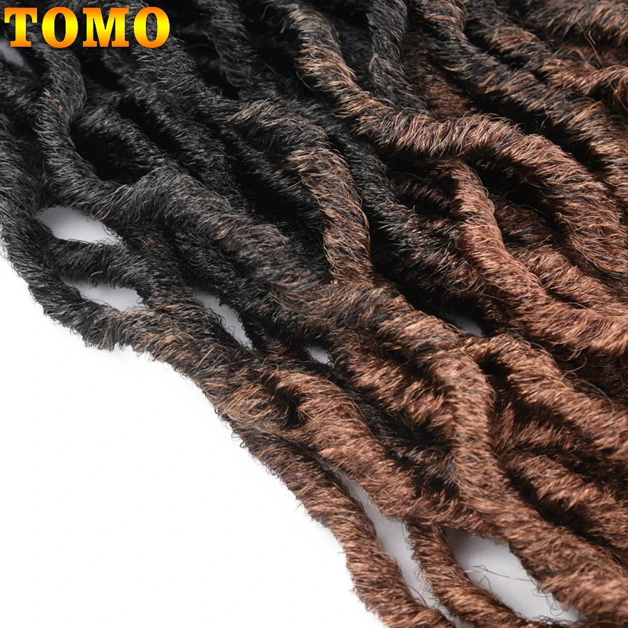 TOMO Ombre Faux Locs Curly вязанные крючком волосы для женщин 24 пряди блонд крючком косички богиня Locs 18 дюймов синтетические плетеные волосы