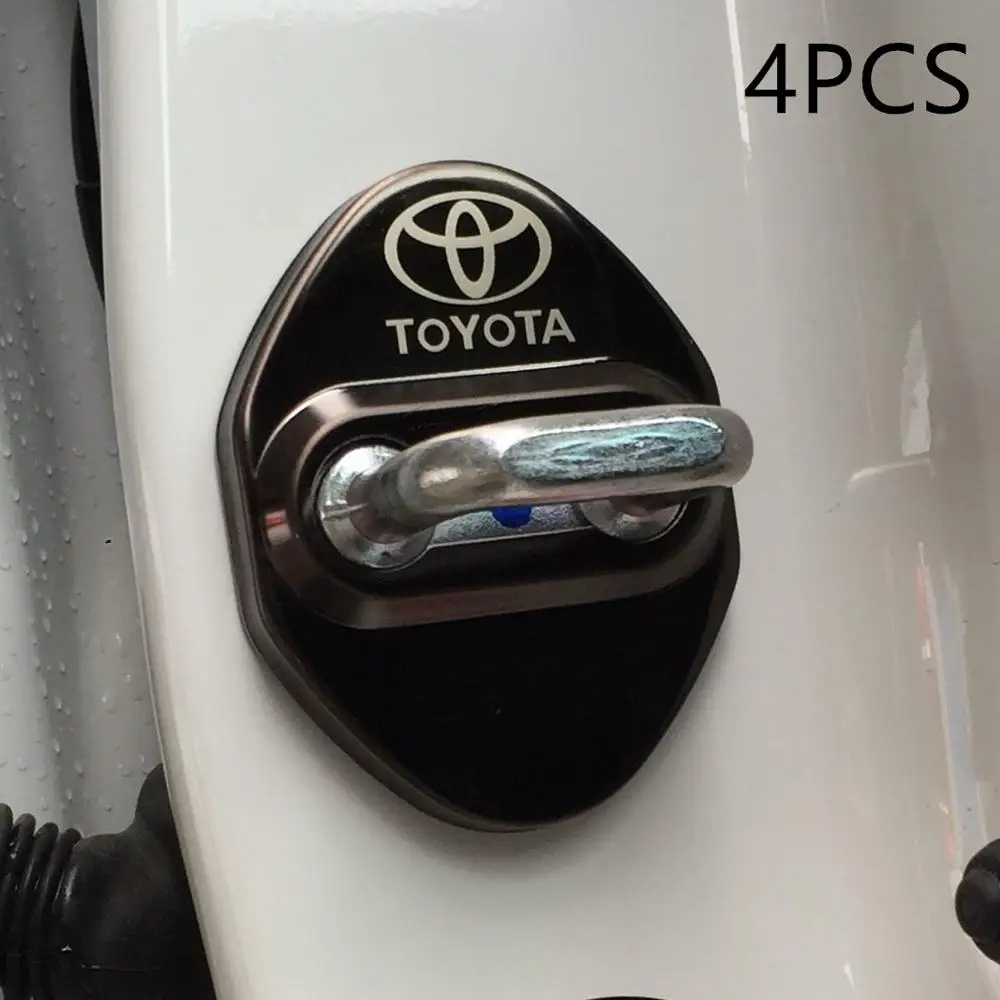 Автомобильный чехол из нержавеющей стали для toyota camry chr corolla rav4 yaris Prado Land Cruiser FJ, наклейки, аксессуары для стайлинга автомобилей - Название цвета: Черный