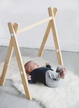 

Nordic Style Wooden Baby Fitness Rack Children Room Decoration Toy Foldable Newborn Game Frame Hanging Rod Infants Shower Gifts
