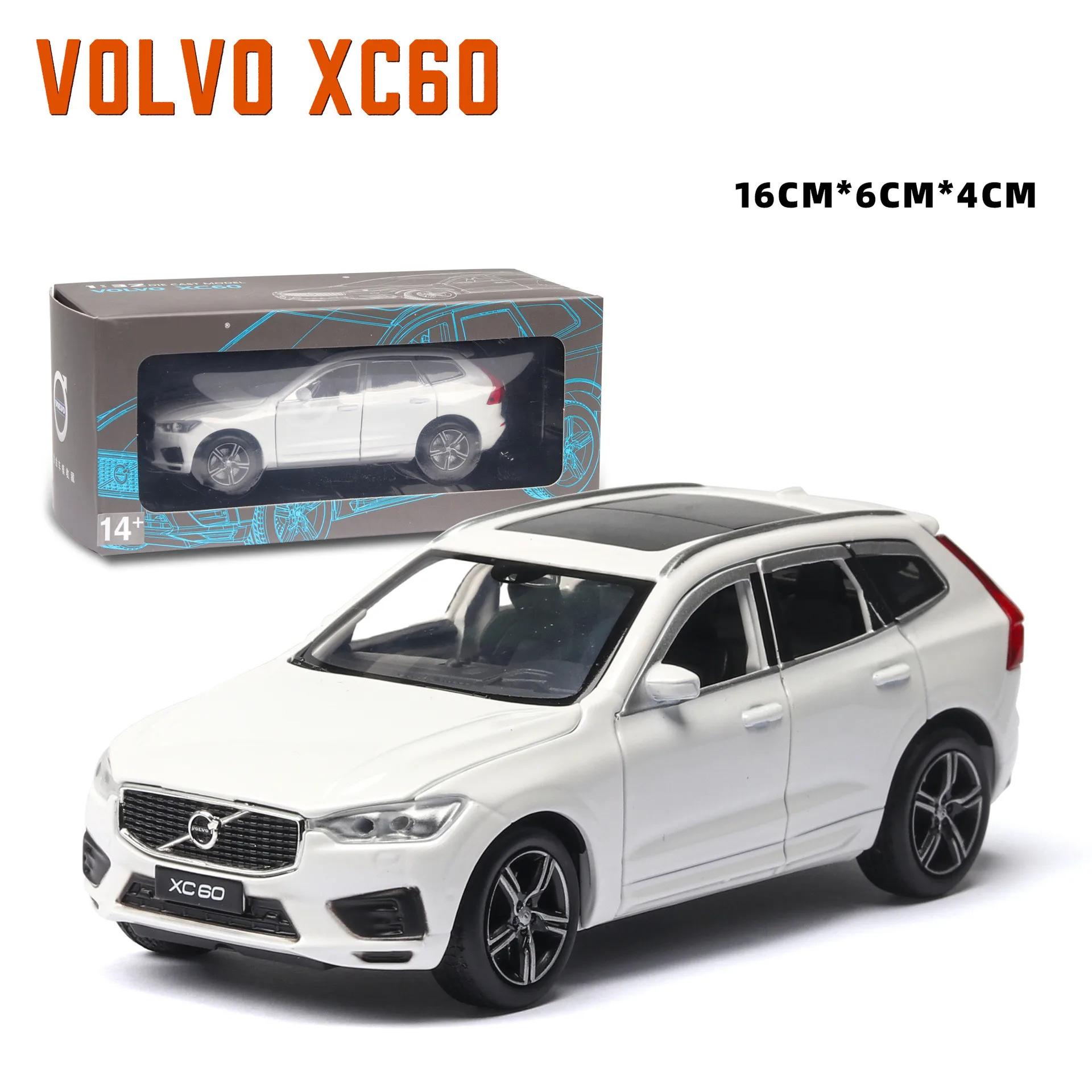 1:32 Новинка Volvo XC60 амортизация литья под давлением модель автомобиля игрушка джип для детей Подарки для мальчиков девочек - Цвет: white with box