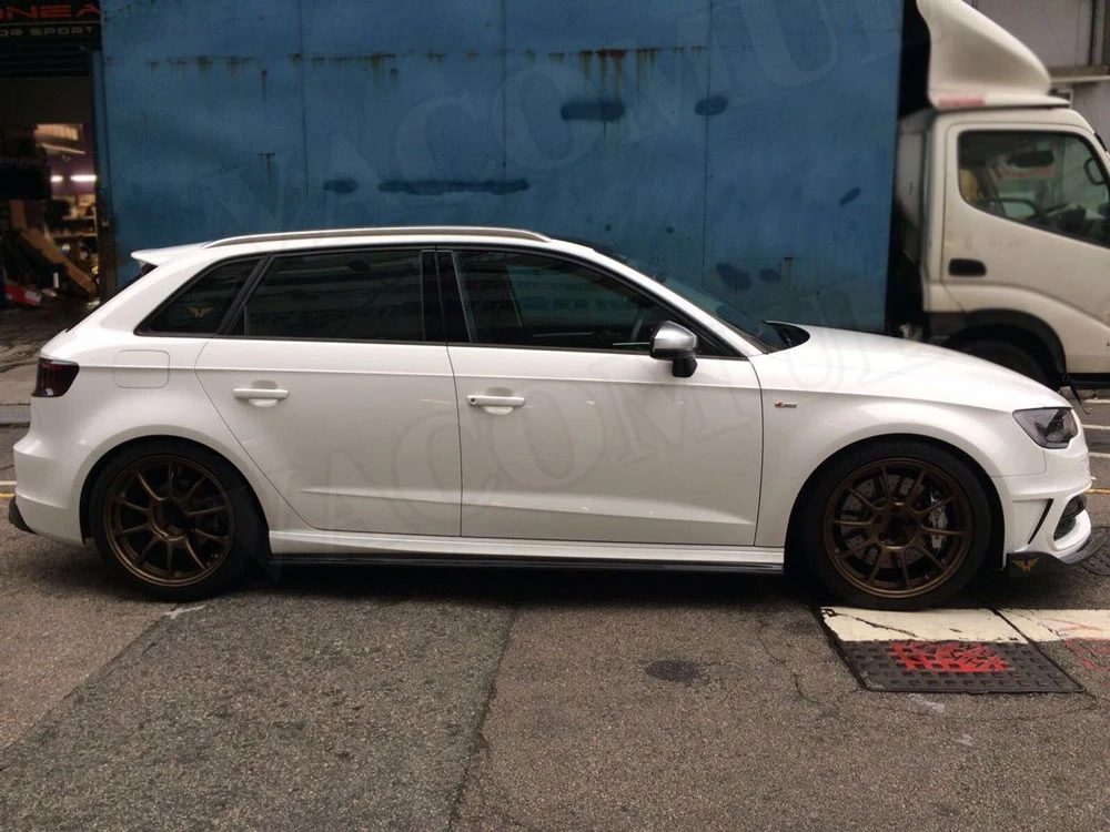 Боковые юбки из углеродного волокна фартуки для Audi A3 S3 RS3 хэтчбек- Защита бампера автомобиля Стайлинг