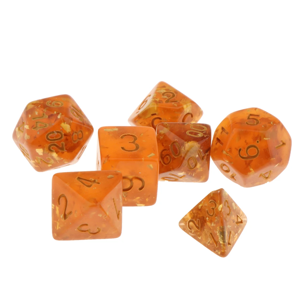 Pack of 7 Polyhedral Dices Table Board Games Party KTV for Dungeon and Dragons Polyhedral Dice Games DND Dice Set Kids Math Toys