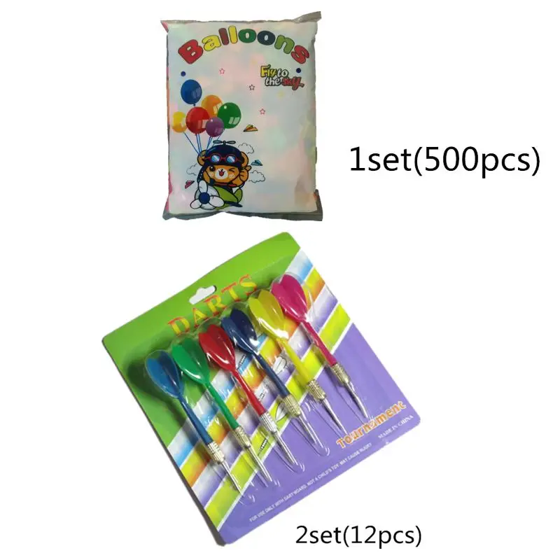 Карнавал игры для игры в дартс, воздушные шары, 500 шт. цирк украшения Рождественские шары, украшенное мозаикой из драгоценных камней, 12 шт. Дартс для карнавала вечерние поставки E65D - Цвет: Mixed colors