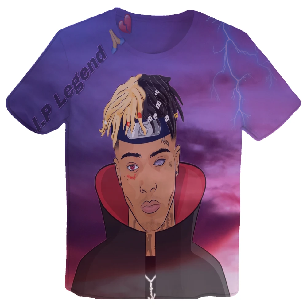xxxtentacion 4 Новинка Xxxtentacion постер блузка рубашка мужская летняя хип-хоп рэпер повседневная с круглым вырезом 3d Xxxtentacion Повседневная рубашка мужская одежда топы тройники - Цвет: xxxtentacion 4