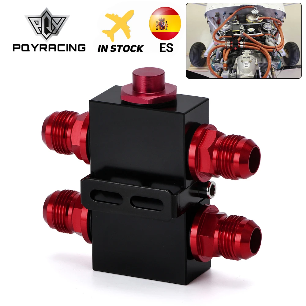 PQY-Oil Filter Sandwich Adaptor With In-Line Oil Thermostat AN10 fitting Sandwich Adapter PQY5672BK