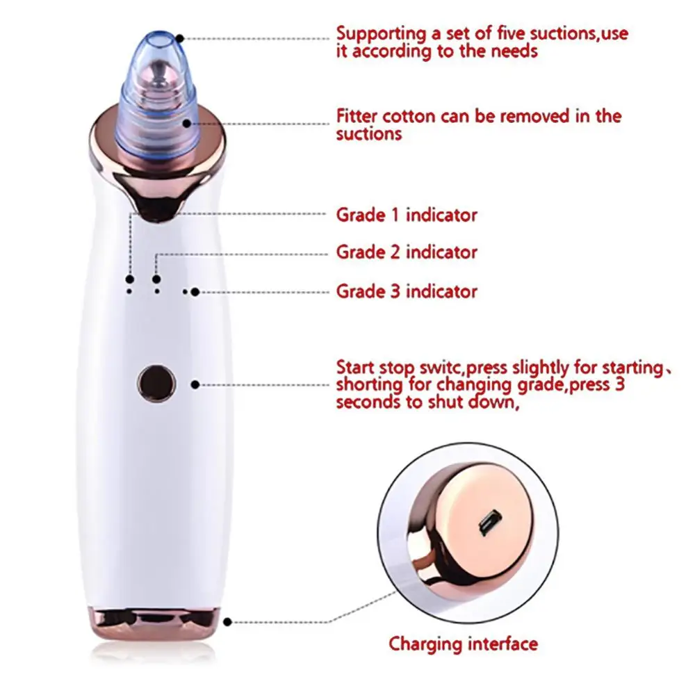Price Beauty Apparatus For Microdermabrasion and Extracting Acne and Fat Electric Suction Black Instrument Cleansing Instrument