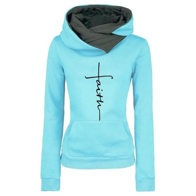 2021 Cheap Promotion Free Shipping Spring Autumn Hoodies Sweatshirts Women Faith Sweatshirt Pullovers Casual Warm Hooded Tops | Женская