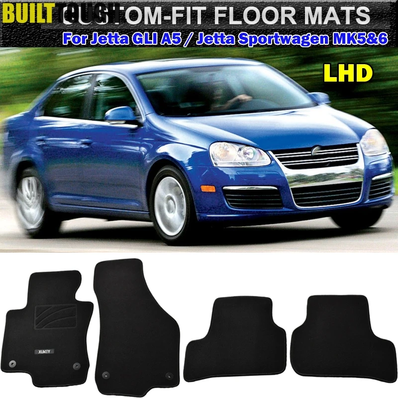 Автомобильные нейлоновые напольные коврики для VW Jetta GLI Sportwagen A5 5 MK5 MK6 2006-2014