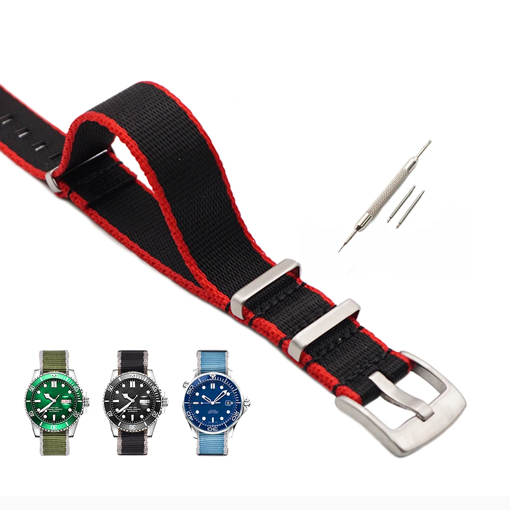 High Quality 20mm 22mm Nato Sports Belts WatchBand Bracelet for Seamaster For Tudor Strap Nylon Watchbands James Bond Watch