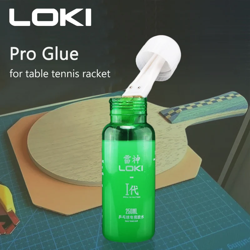 Loki Professional Table Tennis Glue with Brush Ping Pong Rubber Sponge Synthetic Glue 250ml ruber rubbers with sponge 4pcs reactor corbor table tennis ping pong useful