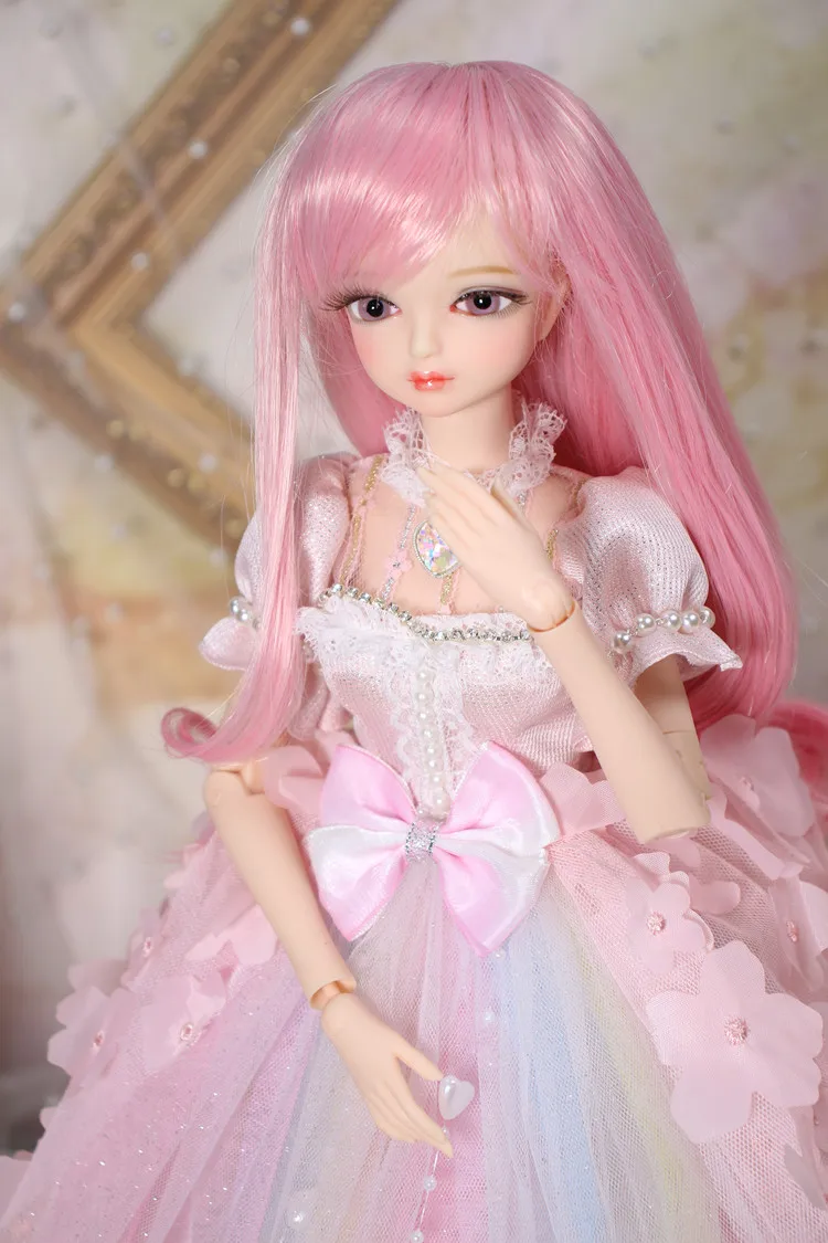 1/4 BJD blyth Кукла наряд длинные розовые волосы соединение тело с платьем, парик, макияж лицо для девочки подарок, ледяной