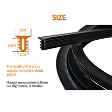 Уникальная резиновая Пылезащитная Звуконепроницаемая уплотнительная лента 1,6 м для Авто приборной панели автомобиля Лобовое стекло черного цвета