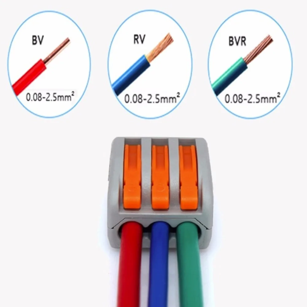 

Electric Cable Connectors Terminal Connector Spring Lever Practical Terminal Block 7KW Reusable Lighting Accessories Durable
