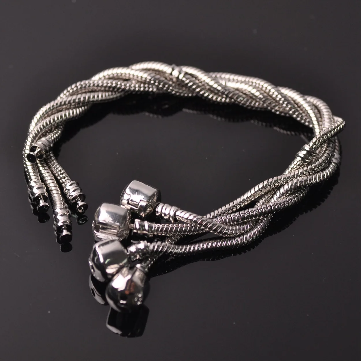 Gold/Silver Metal Snake Chain for European Charms Bracelet Making DIY