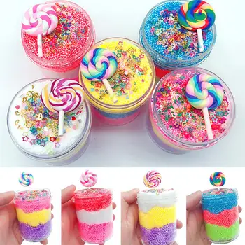 

Lollipop Foam Beads Slime Putty Plasticine Sludge Muds Clay Stress Relief Toys Fluffy Slime Toy Accessories Decoration