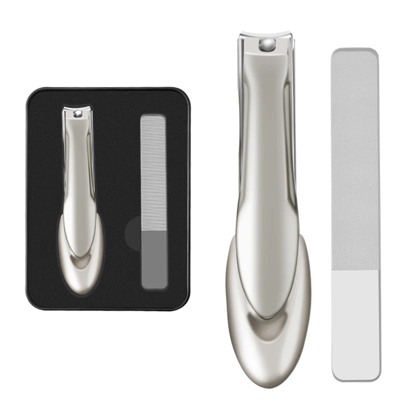 1 Set Manicure Accessories Nail Clippers File Anti-splash Portable for Women Home High Quality Nail Art Tool Hot J3 - Color: Gray