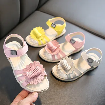 

JY 2020 cool Summer Children girls shoes Flat casual breathable shoe girl flower sandals 21-36 3colors Y-330 TB02