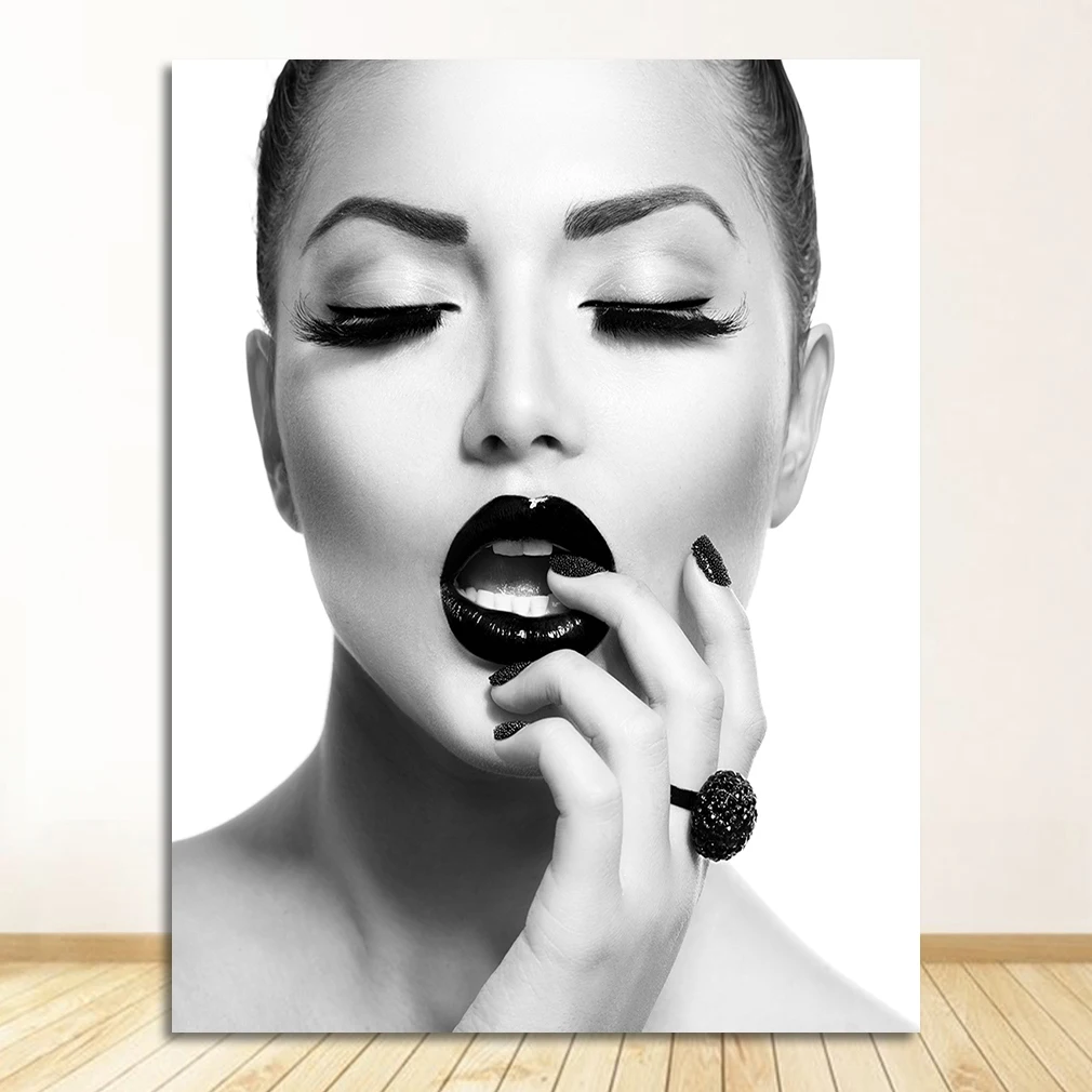 Sexy African Woman Lips Canvas Art Posters And Prints Money Graffiti Art  Wall Painting Pictures For Fashion Home Decorative – Nordic Wall Decor