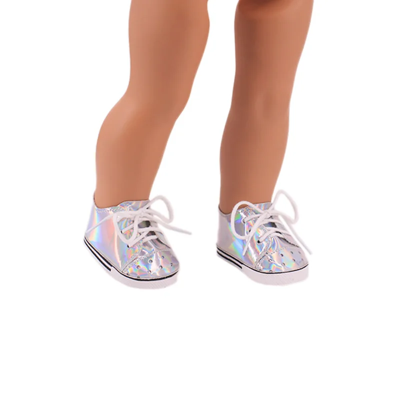 Doll Accessories Doll Shoes 7Cm Doll Shoes Handmade Boots Sequins Shoes For 18 Inch American&43Cm Baby New Born Doll Accessories For Generation Girl`Toy DIY