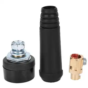 

5pcs 10-25 Square Quick Connectors Black Cable Joint European Connecting Welding Long + Round Type Welding Connectors