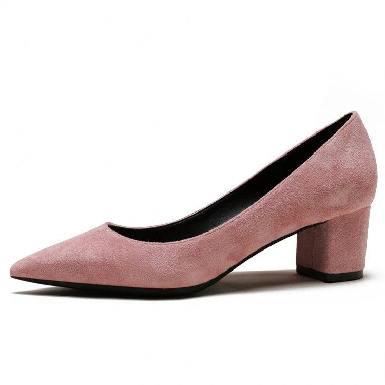 Женская замшевая обувь на высоком каблуке Новинка Пикантные Повседневные Туфли