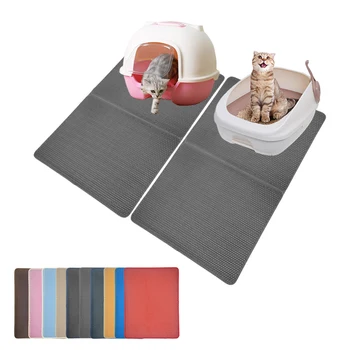 

Cat Litter Trapping Pet Litter Cat Mat Clean Pad Products For Cats Accessories Waterproof Pet Cat Litter Mat EVA Double Layer