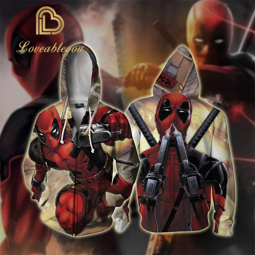 Мужская толстовка с капюшоном для косплея Venom, толстовка с капюшоном Deadpool, куртка супергероя Marvel, Пикачу, карнавальный костюм, уличная одежда