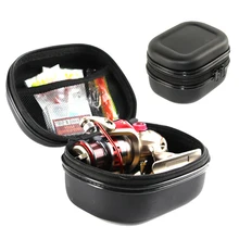 Портативная Рыболовная катушка, сумка, спиннинговая катушка, чехол, черный, полиуретановый нейлон, прочная защитная жесткая оболочка, Противоударная коробка для хранения рыболовных снастей
