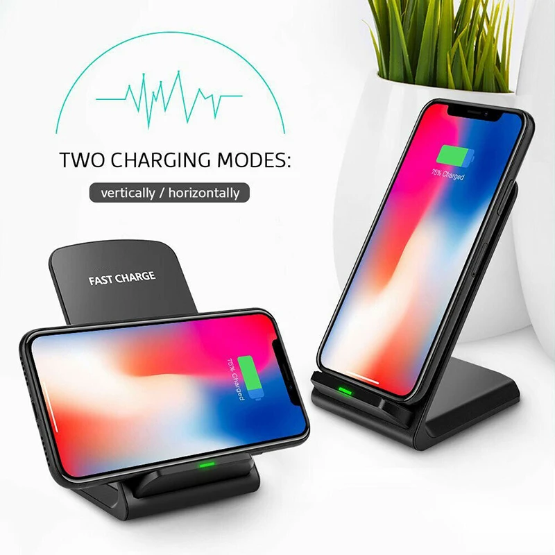 

10W Qi Wireless Phone Charger Fast Charging Stand For Xiaomi Redmi Note 7 8 Pro Dock Desktop wireless charging stand support