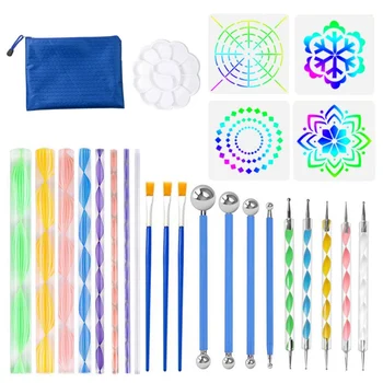 

25-piece Dot Kit Clay Ceramic Carving Model Tool Set Rock Painting Kit For Relief Art, Coloring, Nail Art Painting