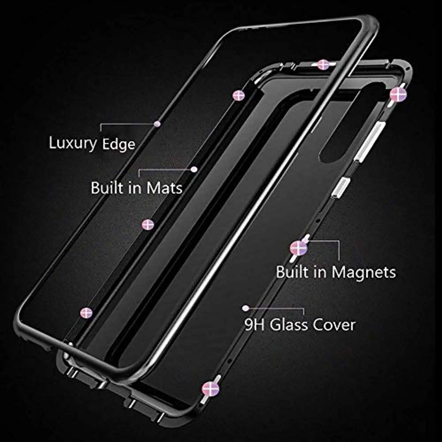 

Magnetic Adsorption Metal Aluminum + 9H Tempered Glass Back Case For Samsung A50 A10 A30 A70 M10 M20 M30 Cover [NO Front Glass]