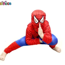 Красный костюм Человека-паука для костюмированной вечеринки; комплекты одежды для детей; костюм Человека-паука; костюм для Хэллоуина; костюм для костюмированной вечеринки для детей с длинными рукавами