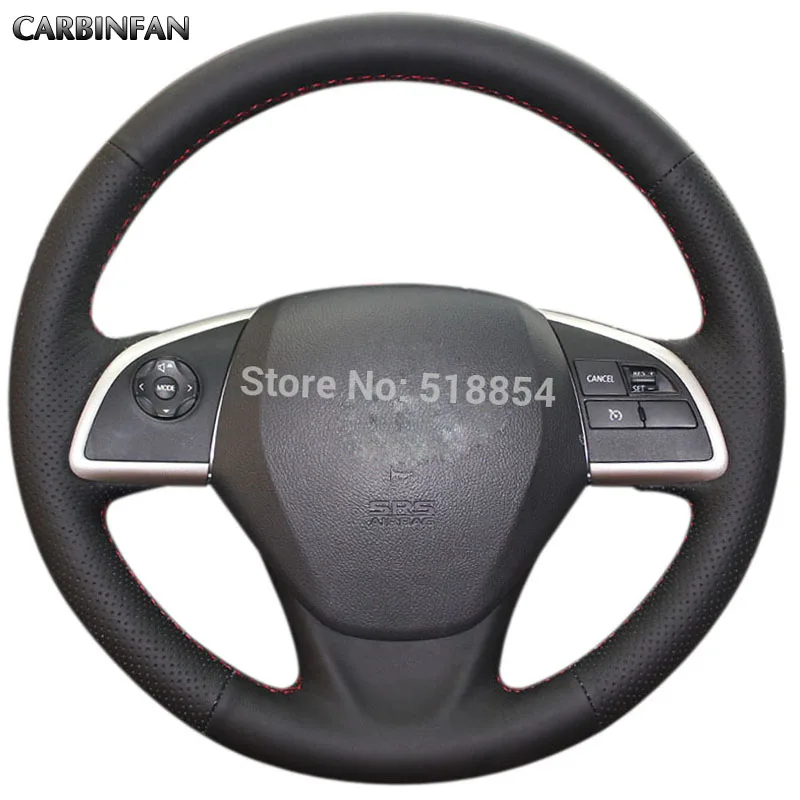 Black Artificial Leather Car Steering Wheel Cover For Mitsubishi