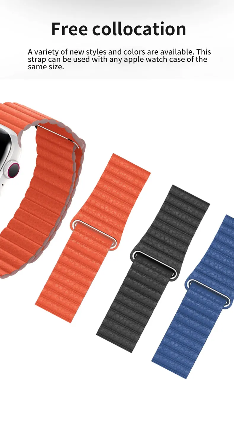 Ремешок для часов из натуральной кожи 38 мм 40 мм 42 мм 44 мм подходит для Apple iwatch серии 5 4 3 2 кожаный магнитный браслет с петлей
