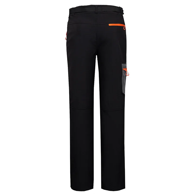 

Spring Men's Outdoor Travel Soft Shell Trousers Windproof Waterproof Hiking Hiking Pants Thickened Plus Velvet Warm Fluff Pants