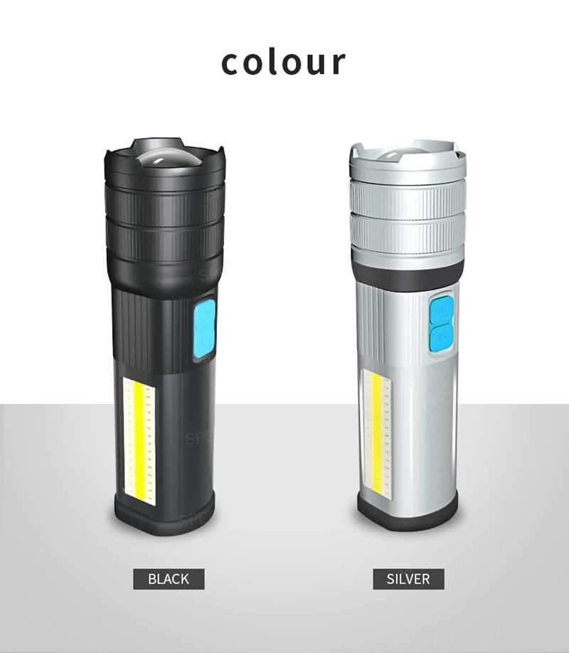 High Bright COB Flashlight Zoomable Multifunction Waterproof Lamp Focus USB Charging Power Bank 7 Switch Mode with Strong Magnet (10)