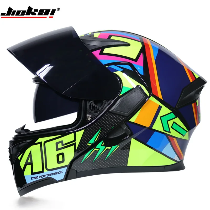 

JIEKAI DOT Approved Motorcycle Modular Flip Up Winter Helmets Safety Racing Motocross Capacet Dirt Bike Helmet Capacete