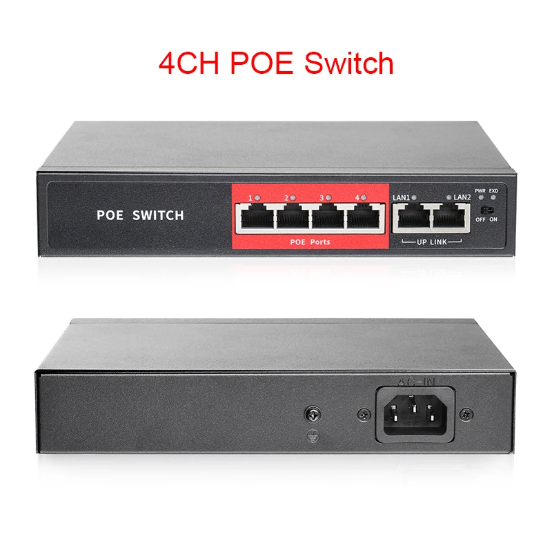 Techage 4CH 8CH 48V Сетевой переключатель POE с 10/100 Мбит/с IEEE 802,3 af/по Ethernet ip-камера/Беспроводная AP/CCTV камера системы
