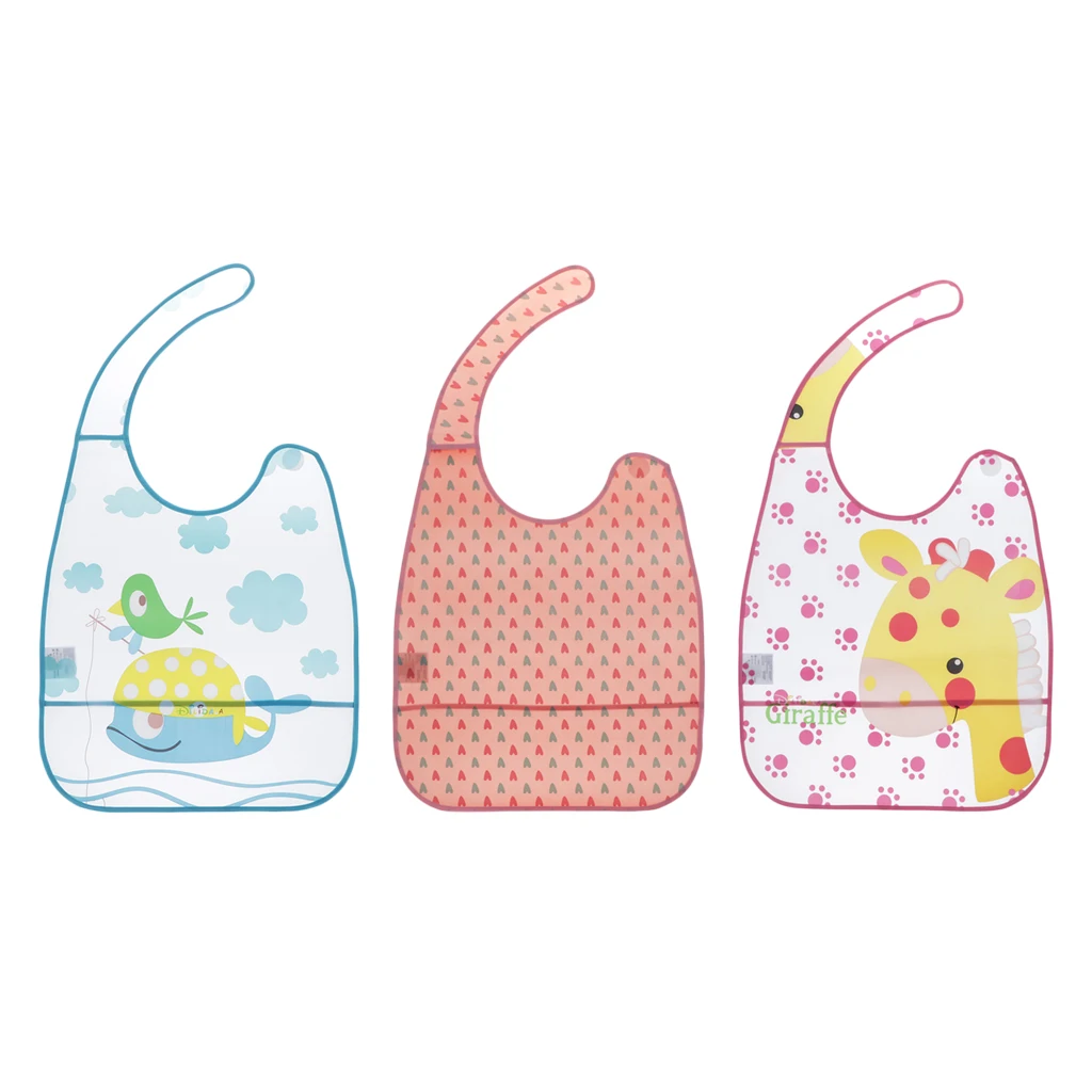 PEVA Adult Mealtime Clothes Protector Bib Dining Aid Waterproof Washable - 42 x 35CM