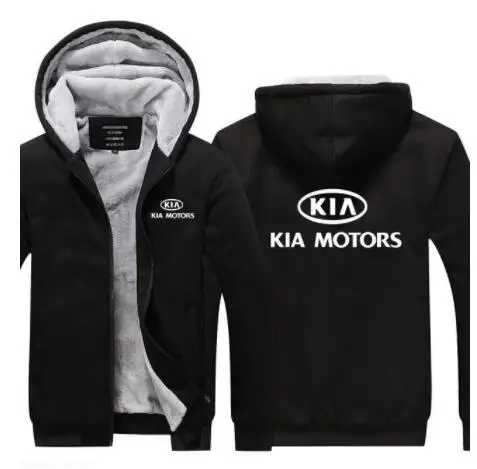 Для мужчин зимняя повседневная KIA Motors толстовка утолщение плюс бархат теплое пальто новое поступление мужские куртки топы