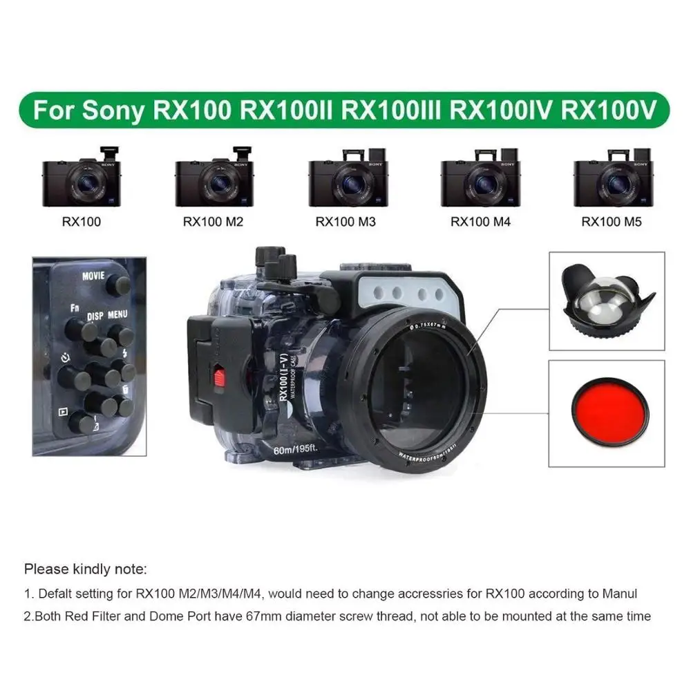 Underwater Camera Housing w/Dome Port Kit