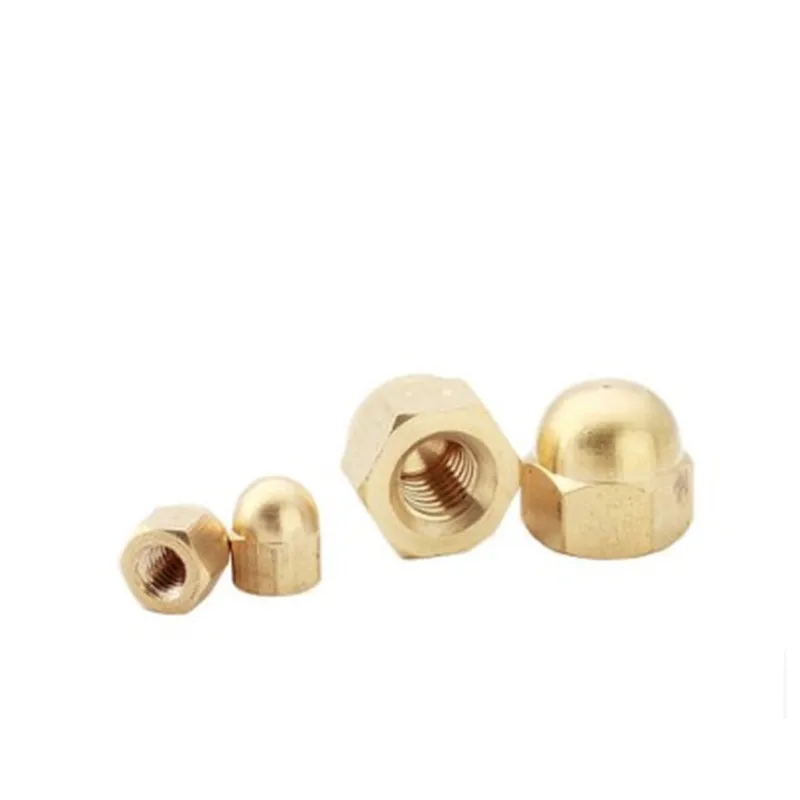 Hexagon Nuts 1-20pcs/lot DIN1587 brass Acorn m3 m4 m5 m6 m8 m10 m12
